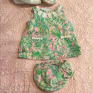 Lilly Pulitzer Pink and Green Baby Dress